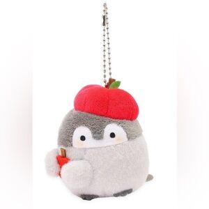 NWT Koupen Chan Apple Plush Mascot Keychain Charm Bag Clip Kawaii Penguin Japan